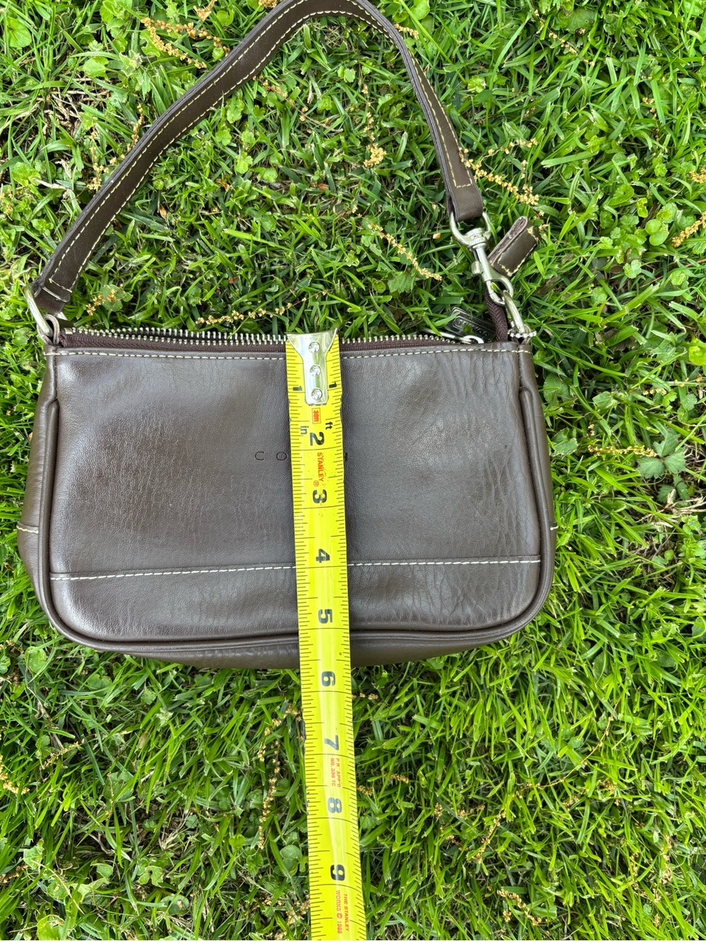 COACH Vintage Y2K Brown Leather Demi Hampton Baguette Mini Shoulder Bag - Picture 7 of 11
